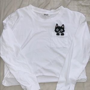 Messy bun just chillin cropped long sleeve